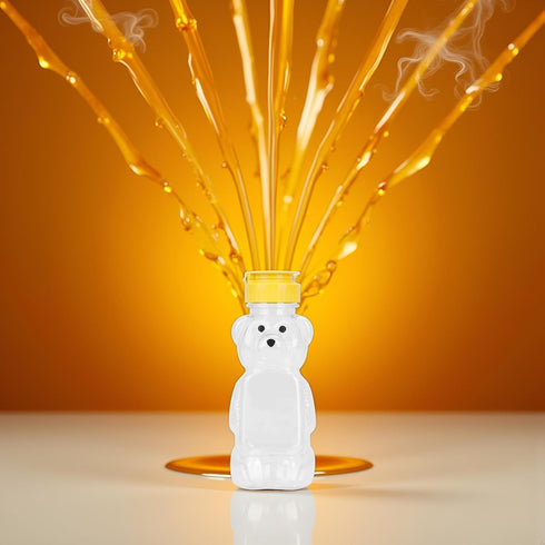 Generic 8 Oz Plastic Bear Honey Bottle Jars, Empty Honey Squeeze Bottle with Flip-top Lid for Storing and Dispensing