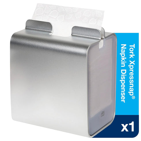Tork Napkins Napkin Dispenser Image Xpressnap Tabletop Aluminum Holder, Holds Up To 150 2-Ply Napkins