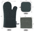 KEGOUU Oven Mitts and Pot Holders 6pcs Set, High Heat Resistant Kitchen Oven Gloves (Deep Green)