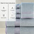 6Pcs 100% Set- 600 2Bath 2Hand 2Washcloths, Set CASA COPENHAGEN Zero Twist Egyptian Cotton Large Designer Towels Gift