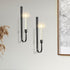 SHOHAYTO Set 2, Black Wall Candle Holder of Metal Wall Mount Candle Sconces Holder, Modern Wall Decoration for Living