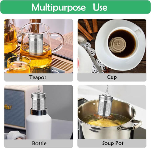 2 Pack Tea Infuser for Loose Tea, Extra Fine Mesh Strainers with Drip Trays, 304 Stainless Steel Tea Diffuser