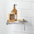 Satin Self-Adhesive Corner Shower Shelf with Razor Holder - iDesign
