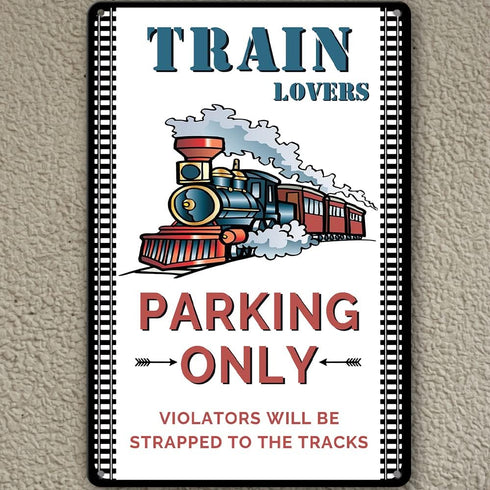 tosles Train Sign Railroad Crossing Metal Signs Train Wall Decor For Boys Room Trains Gifts For Men Adults Train Lovers