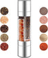 KINTEGOOD 2-in-1 Stainless Steel Salt and Pepper Grinder Set, Double Head Manual Mill,