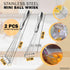 2 Pcs Ball Whisk Set, Stainless Steel Whisk with Ergonomic Handle, 10 Ball Head, Compact 12 & 10 for Stirring