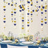 52Ft Valentines Day Party Decorations - Navy Blue Gold Love Heart Garland, Royal Blue Gold Hanging Streamer Banner for