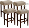 Waterproof Bar Stool Covers Set of 4 Rectangle Camel Jacquard Stretchable Backless