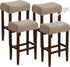 Waterproof Bar Stool Covers Set of 4 Rectangle Camel Jacquard Stretchable Backless