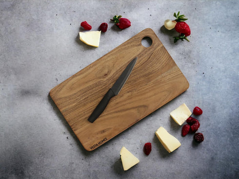 Wooden Chopping Board - Natural Acacia Cutting Board for Kitchen Vegetables, Fruits & Cheese