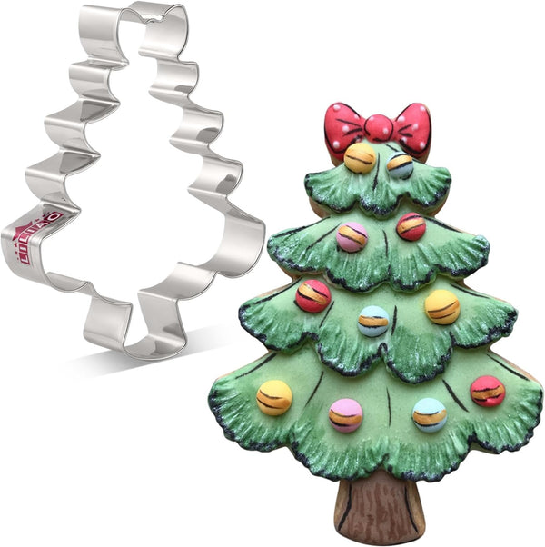 LILIAO Christmas Tree with Bow Cookie Cutter, 3.4 x 4.5 inches, Stainless Steel