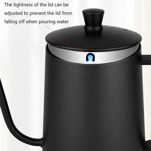 MERMOO YILAN 21oz Gooseneck Coffee Kettle, 600ml Stainless Steel Pour Over Drip Pot for Tea & Coffee (Silver)