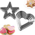 10Pcs Cookie Cutters Set, Stainless Steel Biscuit Cutter in Love Heart and Star Shapes for Baking