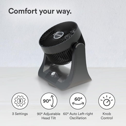 Everdure 9” Oscillating Desk or Table Fan, 3 Speed Settings, Targeted Airflow Control, Low Noise, Portable, Personal Fan, Perfect Cooling Fan for Bedroom, Living Room, Home Office, White by Everdure