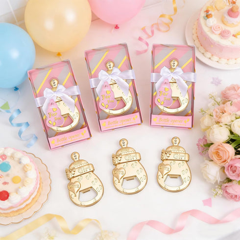 24 Pcs New Pink Baby Bottle Openers for Baby Shower Favors Party Return Gifts for Guests,Baby Girl Shower Party