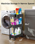 Pipishell Slim Storage Cart with Wheels, Rolling Bathroom Organizer for Narrow Spaces, Black PIUC04