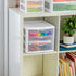Sterilite 3 Drawer Desktop Storage Unit, White with Clear Drawers, Tabletop Organizer, 4-Pack