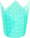 Large Muffin Baking Cupcake Cups, 2-1/4" x 4" Blue Polka Dot Tulip Baking Cup, 125 pcs