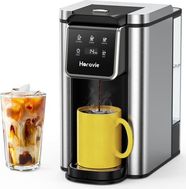 Horavie Single Serve Coffee Maker for K-Cup Pod and Grounds, Hot and