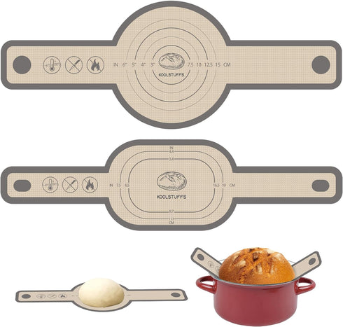 Silicone Bread Sling for Dutch Oven, 2 PCS Non-Stick Reusable Baking Mat with Long Handles for Sourdough Bread