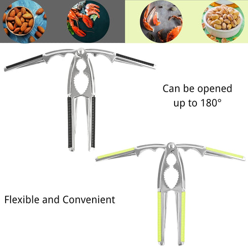 8 Pieces Nut Crackers Heavy Duty Walnut Cracker with Non-Slip Handle Walnut Cracker for All Nuts with Forks Nutcracker