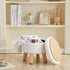 Small Ottoman with Storage, Small Storage Ottoman Round, Sherpa Foot Stool with Legs, Ottomans and Footstools
