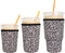 3 Pack Reusable Iced Coffee Sleeves - Xumbtvs Insulator Sleeve for Cold Beverages, Leopard Print