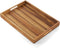 dreamkey 17 Inch Acacia Wood Serving Tray with Handles - Large Wooden Tray