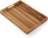 dreamkey 17 Inch Acacia Wood Serving Tray with Handles - Large Wooden Tray