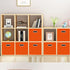 Set of 3 Fabric Cubby Storage Bins, 13x13x13 Inches, Foldable Organizer Bins with Dual Handles, Orange