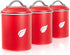 Self-Care Saf-Care Kitchen Canisters, Valentine Red Canister Set with Tight Sealed Lids, Set of 3, SC-002