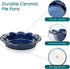 vancasso Stern Ceramic Pie Pan, 9 inch Ruffled Edge, Set of 2, Blue, Deep Baking Dishes