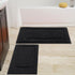 SHACOS Set of 2 Super Soft Black Bathroom Rugs, 32x20 inch Non Slip Washable Microfiber Bath Mats for Shower Tub