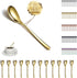 Kyraton Gold Teaspoons Set of 12, Stainless Steel Coffee Spoons for Home, Restaurant, Parties, Dishwasher Safe