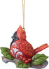 Enesco Jim Shore Heartwood Creek Cardinal on Branch Hanging Ornament, 2.88 in H, Multicolor
