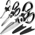 Food Grade Kitchen Scissors 3 Pack - Heavy Duty Stainless Steel Cooking Shears for Cutting Meat, Food, Fish, Poultry -