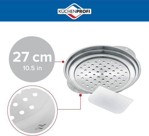 Stainless-Steel Spaetzle Lid and Scraper, Dumpling Maker
