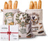 HomiePop Bread Bags for Homemade Bread 3Pcs Linen Reusable Bread Bags with Drawstring