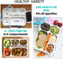 Bento Lunch Box for Kids & Adults, Leakproof Containers with 6 Compartments, BPA-Free Utensils, Blue & Pink Set
