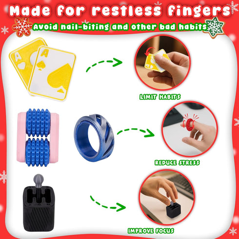 Aodomis 24PCS 3D Printed Fidget Toys, Sensory Toys for Kids with Autism ADHD, Classroom Treasure Box & Calm Down Corner