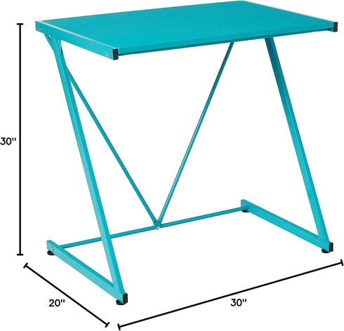 Z-Shaped Student Desk in Aqua