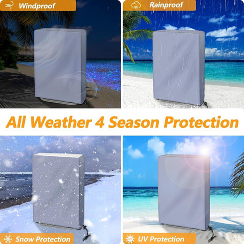 Naiveroo 43"x28"Gray Zero Gravity Folding Chair Cover with Storage Bag, Outdoor Lawn Patio Garden Chair Covers