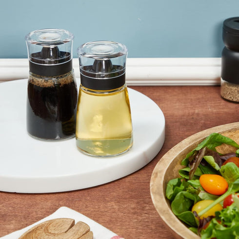 Set Pack 2, 5.5 oz, Juvale Glass Oil & Vinegar Dispenser - Leak-Proof No-Drip Glass Salad Dressing Bottle & Sauce