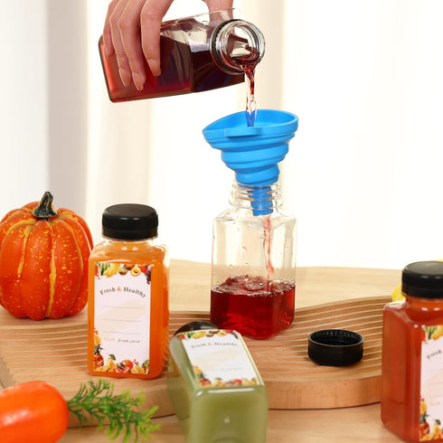 36pcs 8oz Moretoes Juice Bottles, Plastic Bottles with Lids, Reusable Clear Containers with Caps for Juicing, Smoothie