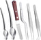 Cridoz 6 Pcs Precision Tongs Stainless Steel Kitchen Cooking Tweezers, Drawing Spoons, Offset Spatula for Food Plating