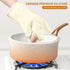 Silicone Oven Mitts, Heat Resistant 450 Degrees, Waterproof Non-Slip Gloves for Baking Cooking (White)