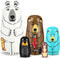 Gejoy Russian Nesting Dolls for Kids Handmade Matryoshka Wooden Stacking Toys Nesting Dolls