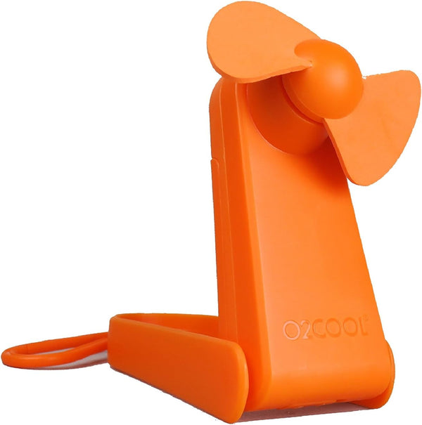 O2COOL Personal Battery Pocket and Table Desk Fan, Carabiner Clip, Flip Down Stand, Quiet, Foam Blades