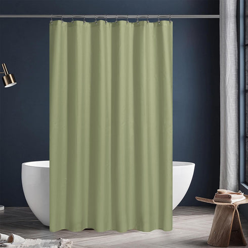 N&Y HOME Fabric Shower Curtain or Liner with Magnets, Sage Green, Hotel Quality, Machine Washable, 72x72