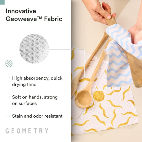 Summer Summer 6 Pack GEOMETRY Dishcloth Spring & Collection Quick-Dry, Ultra-Absorbent, Reusable Microfiber Kitchen